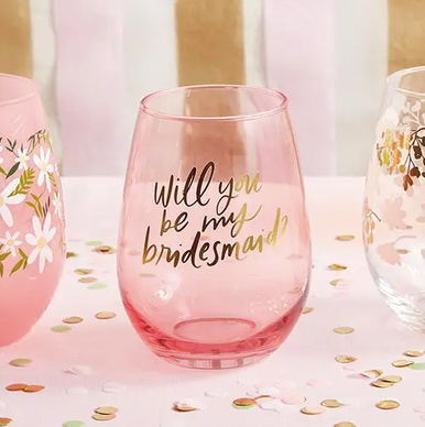 Bridesmaid Stemless Wine Glass