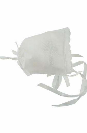 Embroidered Cross Bonnet