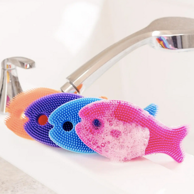 Pink Fish Silicone Bath Scrub