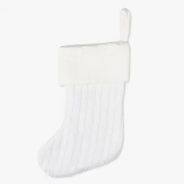 White Cable Knit Baby Stocking