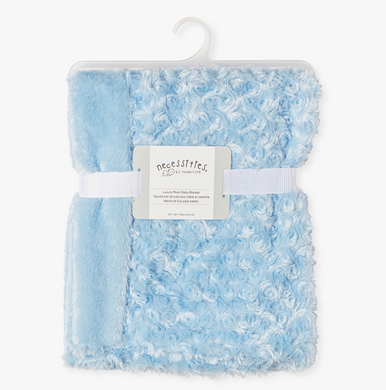 Blue Curly Plush Baby Blanket