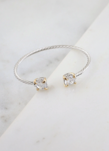 Charlotte Clear Stone Cuff Bracelet