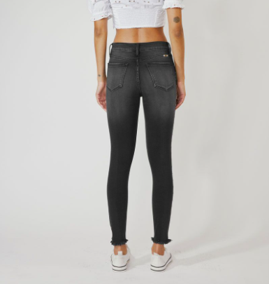 Emmet Black Acid Wash Kancan Skinny Jeans