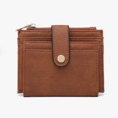 Brown Sam Mini Snap Cardholder Wallet