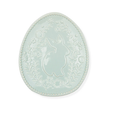 Light Blue Embossed Bunny Plate