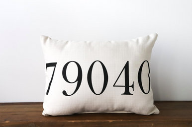 Solid Color Zip Code Pillow