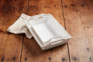 White Textured Baker Dish Set