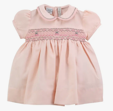 Pink Smocked Taffeta 2 Piece Outfit