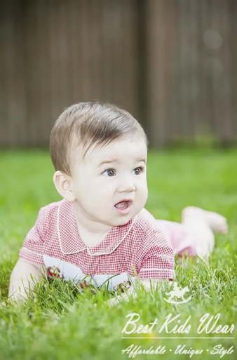 Red Smocked Puppy Dogs & Wagons Bubble