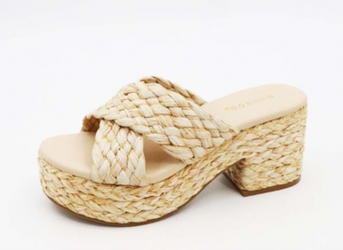 Cora Natural Platform Sandal