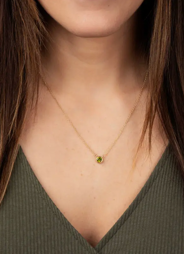 Gold Birthstone Necklace