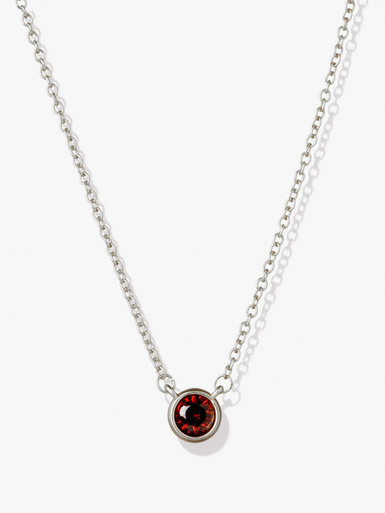 Silver Birthstone Necklace