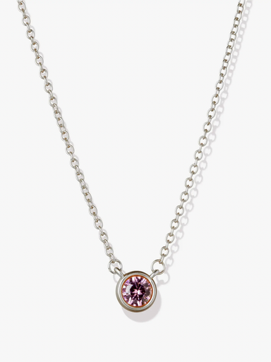 Silver Birthstone Necklace