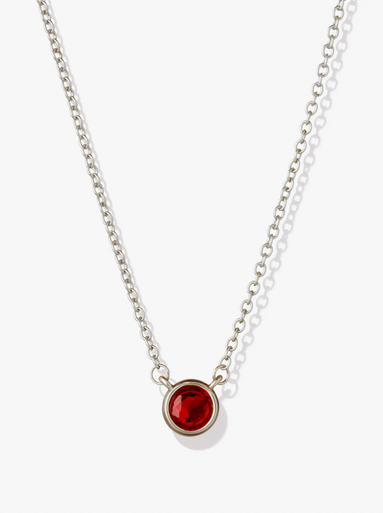 Silver Birthstone Necklace