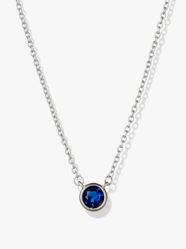 Silver Birthstone Necklace