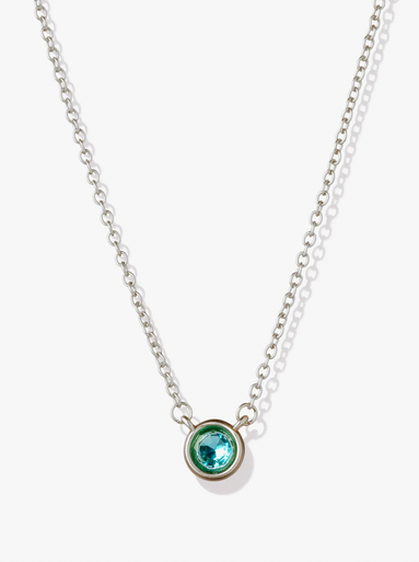 Silver Birthstone Necklace