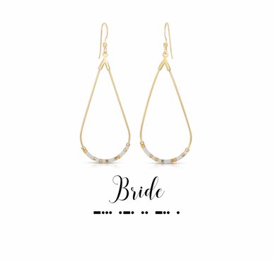 Bride Dot & Dash Teardrop Earrings