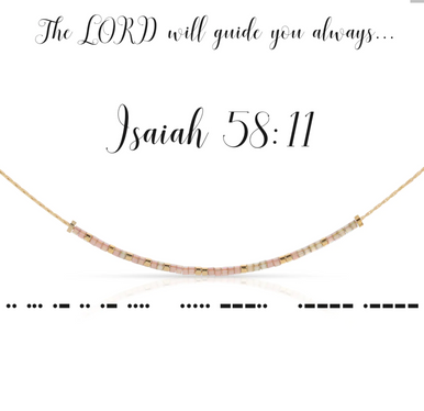 Isaiah 58:11 Dot & Dash Necklace