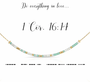1 Cor. 16:14 Dot & Dash Necklace