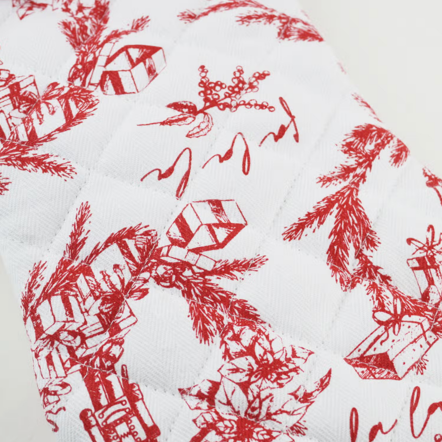 Red Holiday Toile Stocking