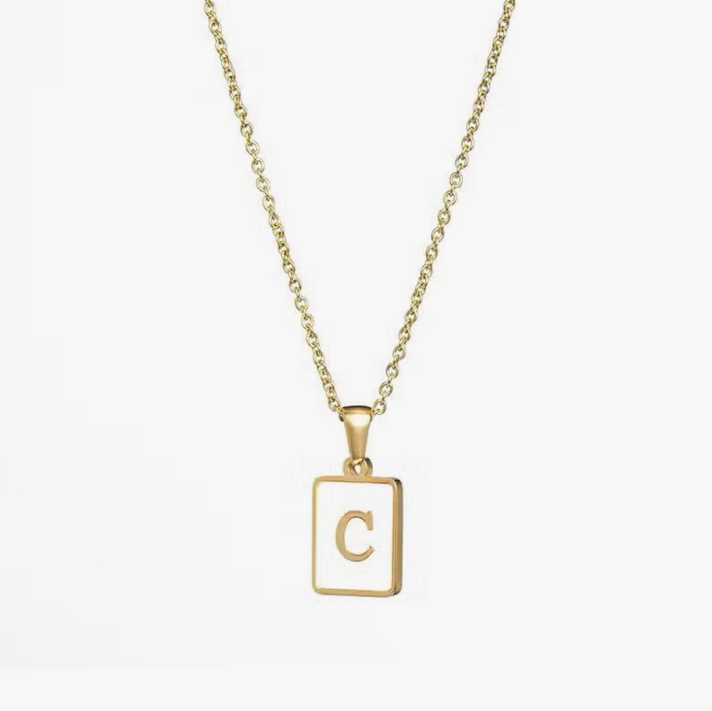 DOOR BUSTER: Gold Square Initial Necklace