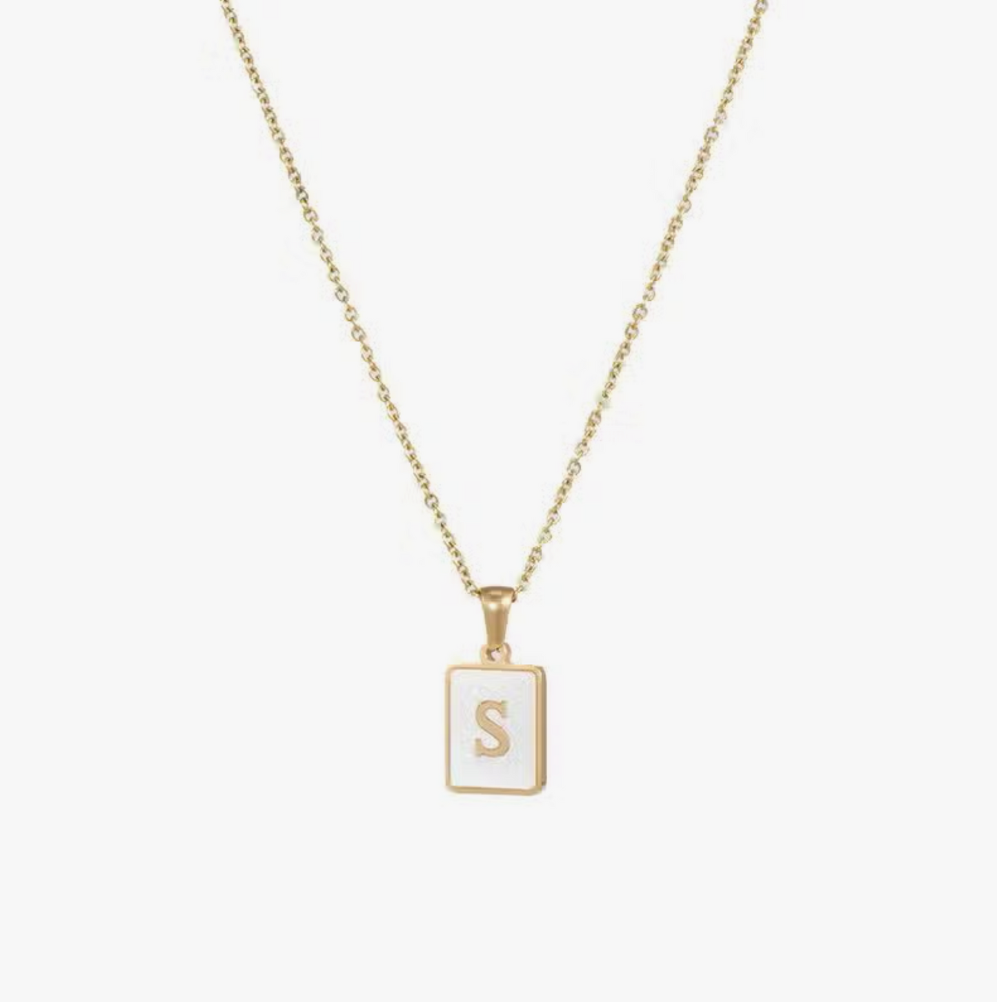DOOR BUSTER: Gold Square Initial Necklace