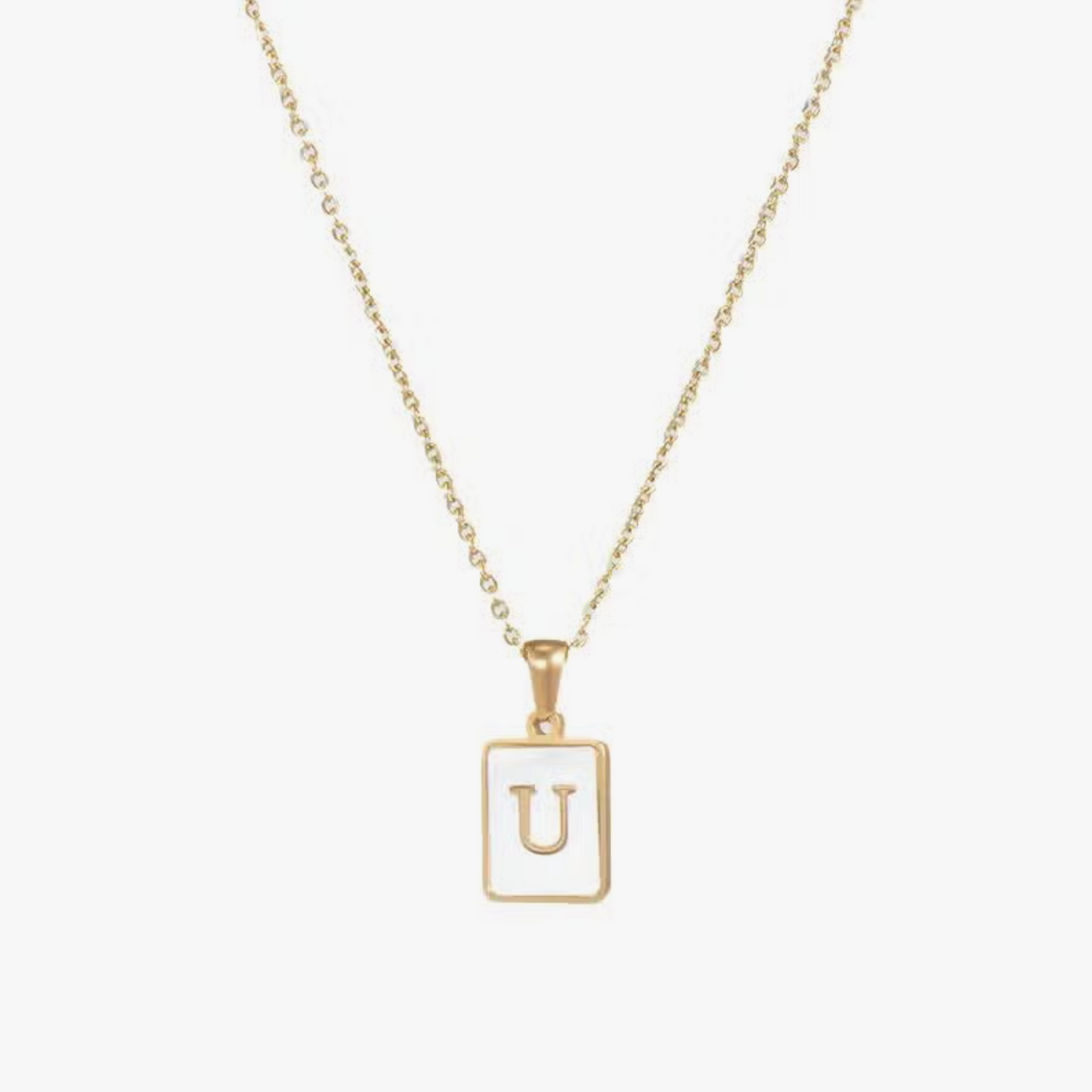 DOOR BUSTER: Gold Square Initial Necklace
