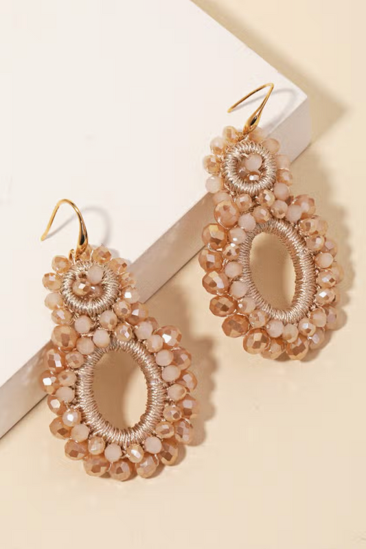 Good In Gold Beaded Oval Earrings