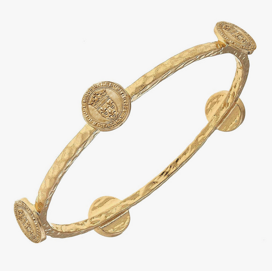 French Coin Gold Bangle