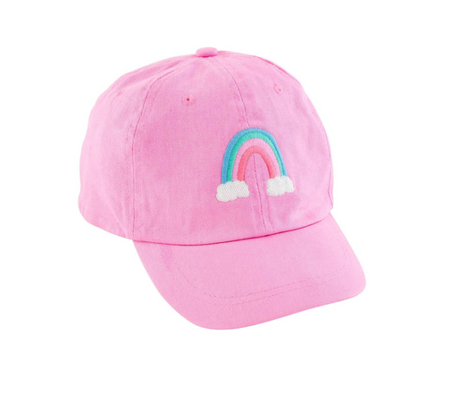 Pink Toddler Rainbow Embroidered Cap