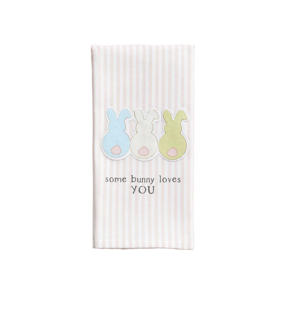 Some Bunny Loves You Applique Hand Towel