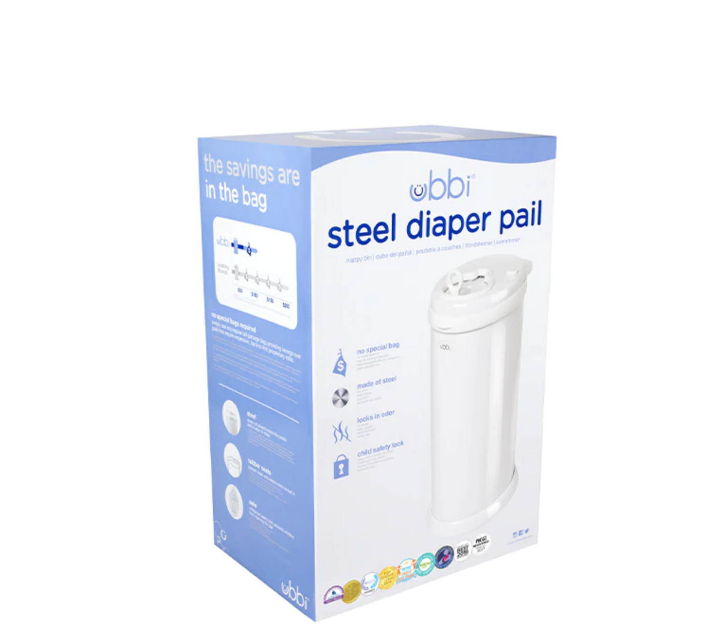 Ubbi White Diaper Pail