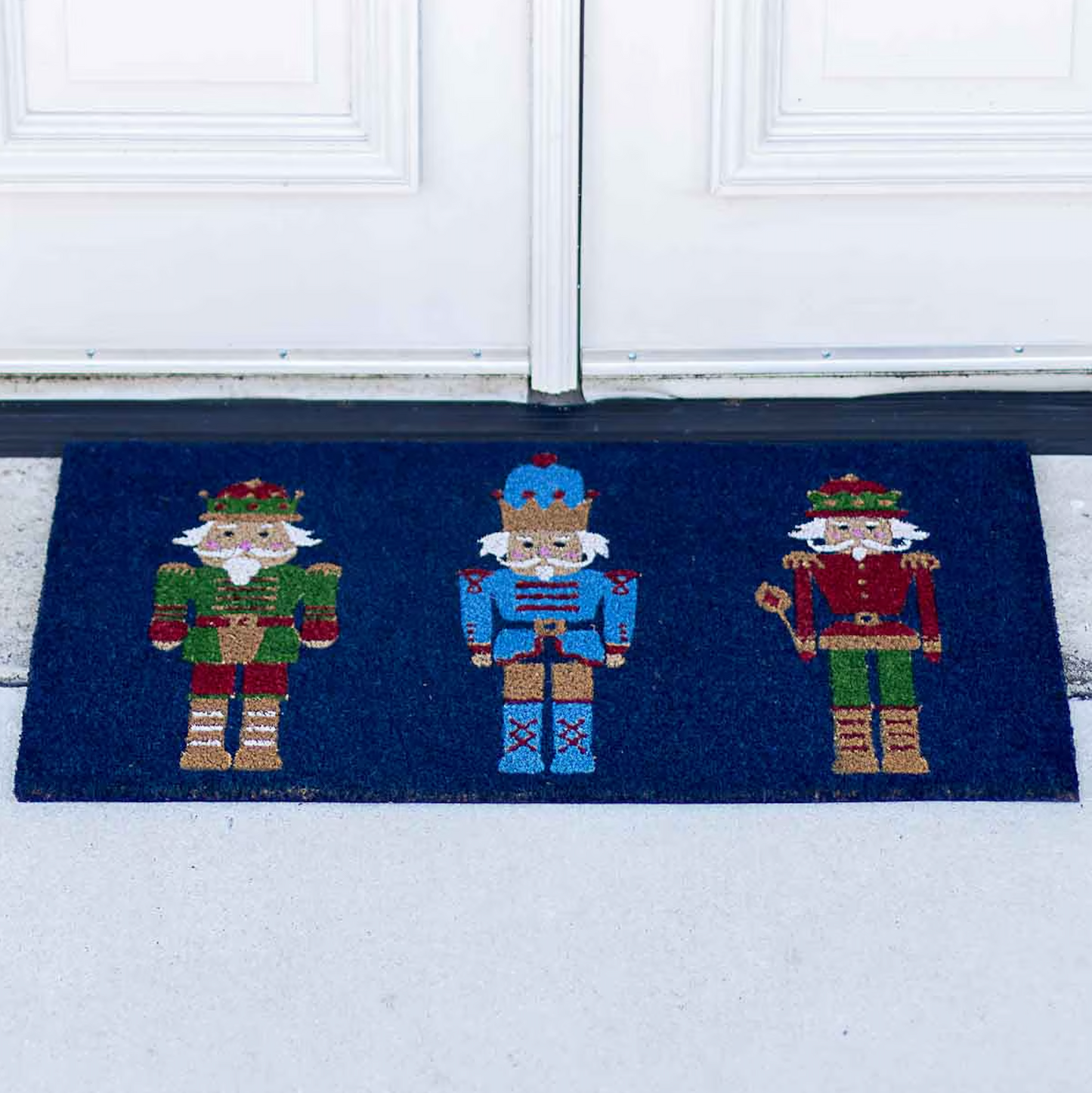 Navy Nutcracker March Coir Door Mat