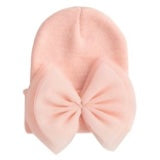 Pink & White Newborn Bow Hat (Multiple Styles Available)