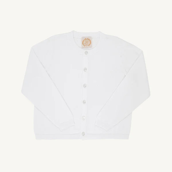 Cambridge Cardigan - Pearlized Buttons - Worth Ave White