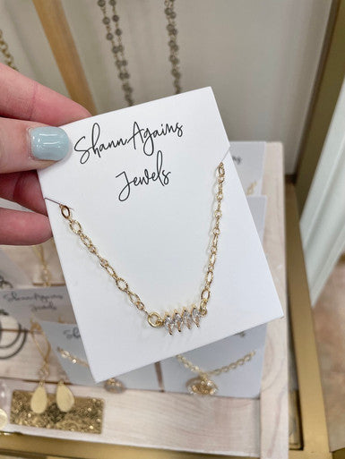 ShannAgains Diamond Bar Necklace