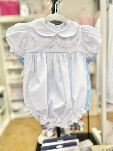 White Scallop Embroidered Girl Bubble