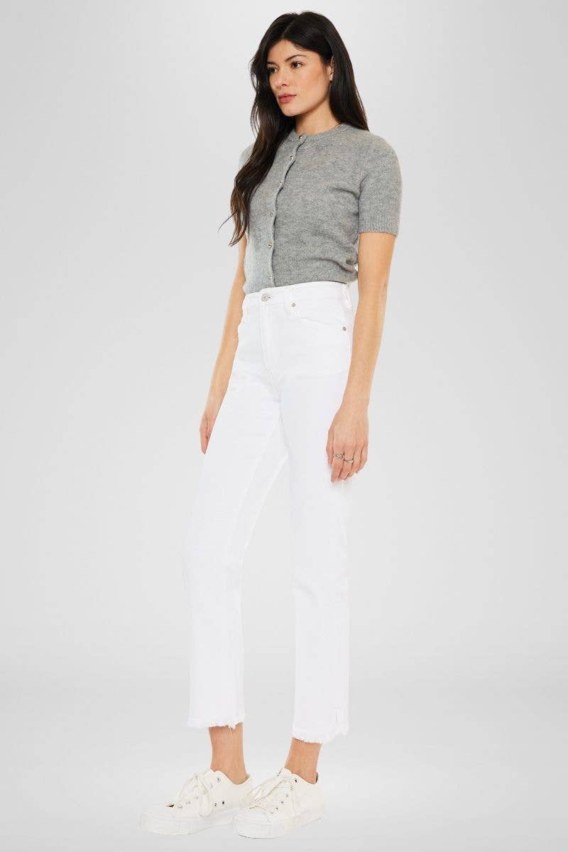 Cordova White High Rise Slim Straight Kancan Jeans