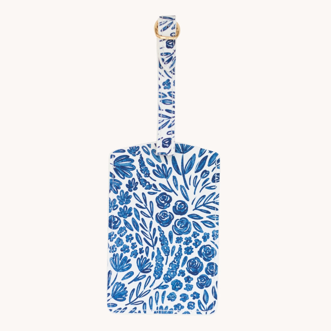 Porcelain Floral Luggage Tag