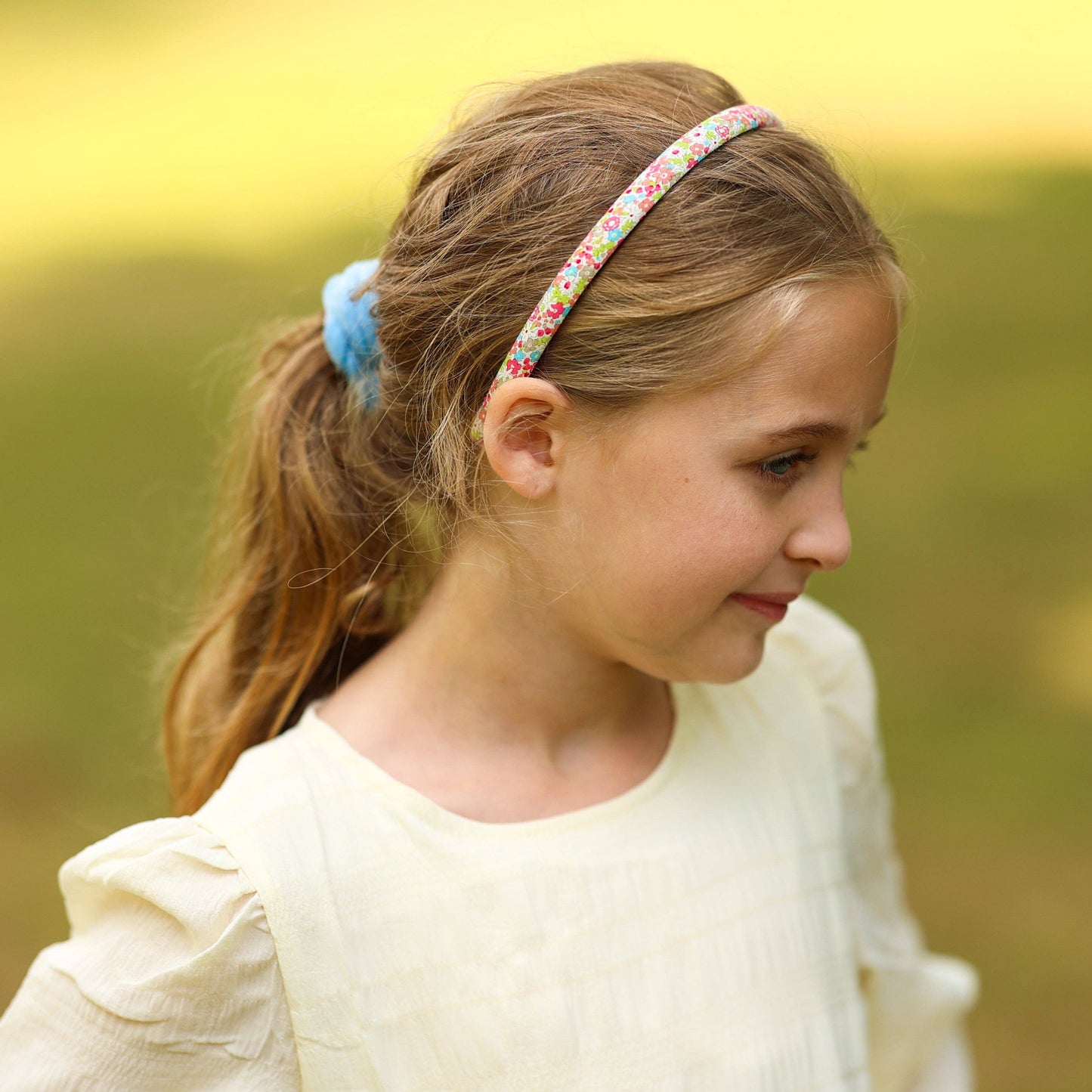Girl's Pink Thin Floral Headband