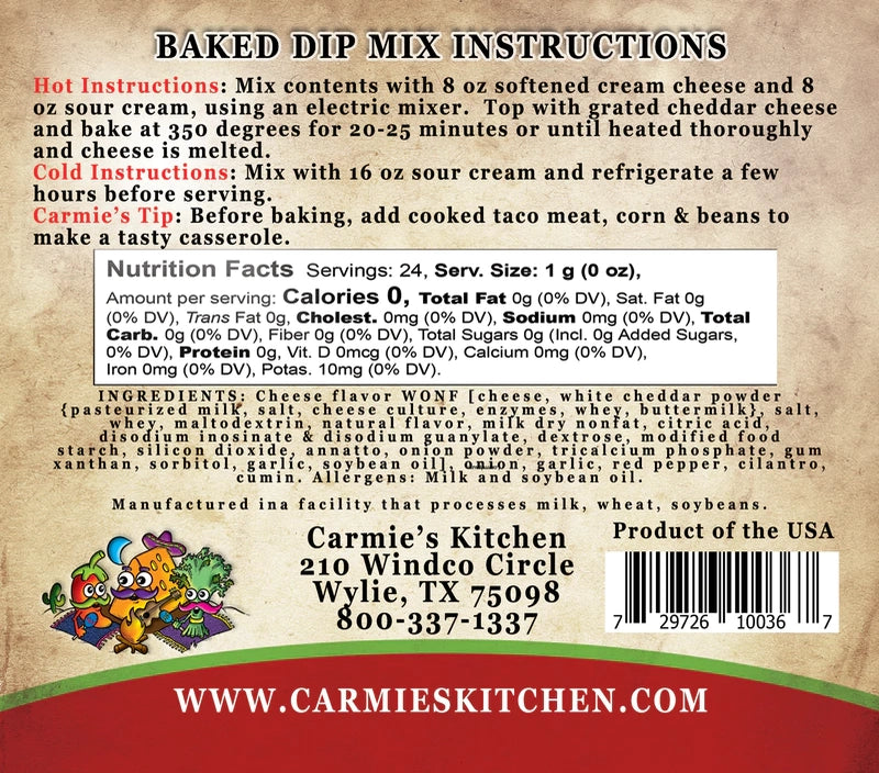 Carmie's Baked Enchilada Dip Mix