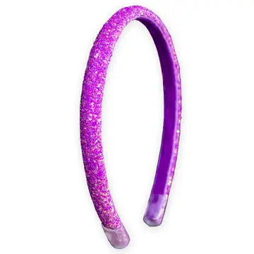 Girl's Purple Thin Glitter Headband