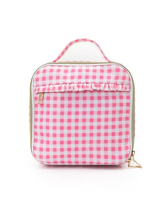 Pink Gingham Ruffle Lunch Box