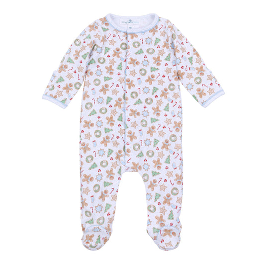 Frosted Wonderland Print Footie - Light Blue