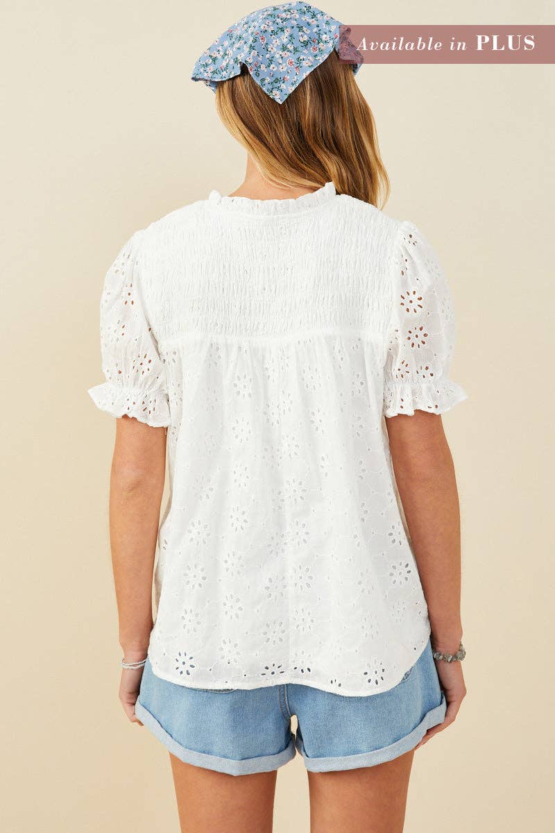 Seeing Clear White Eyelet Top