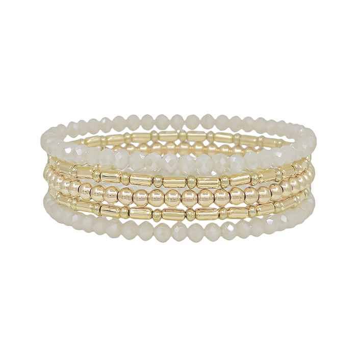 MB - Kobrin Natural Beaded Stretch Bracelets