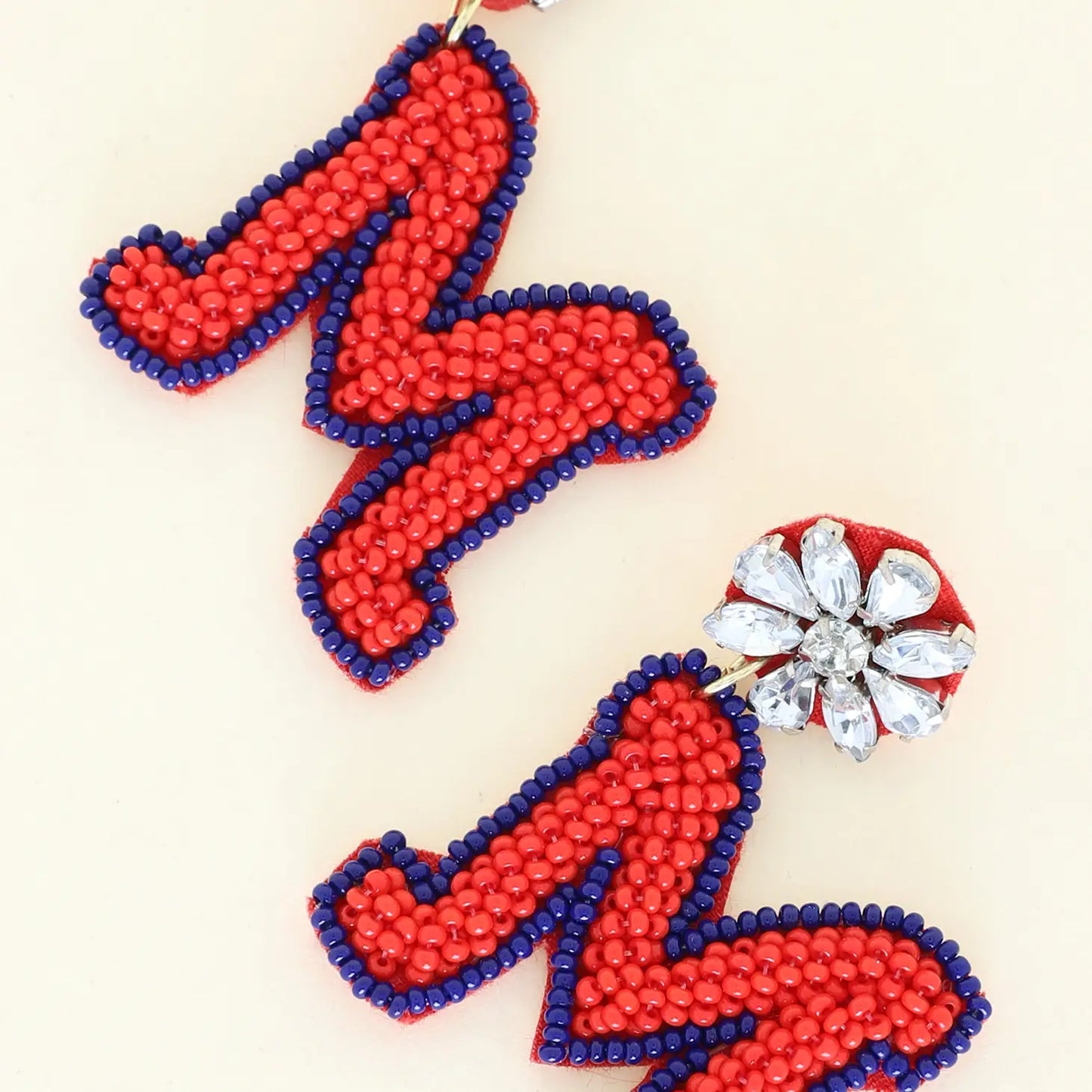 Ole Miss M Beaded Earrings