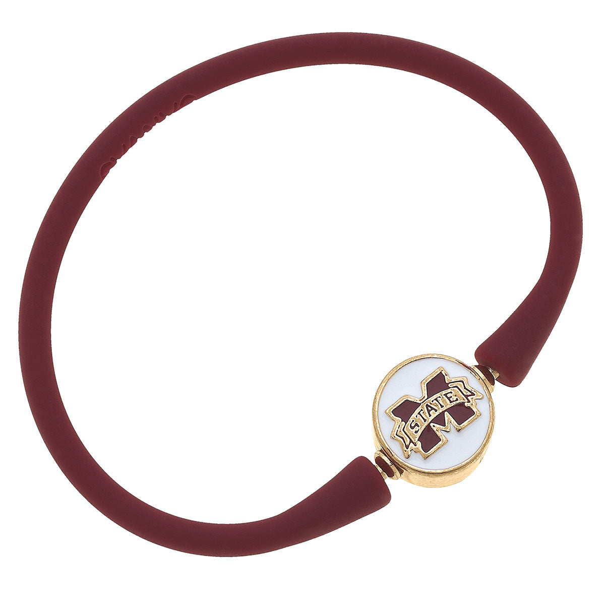 Maroon Mississippi State Silicone Bracelet