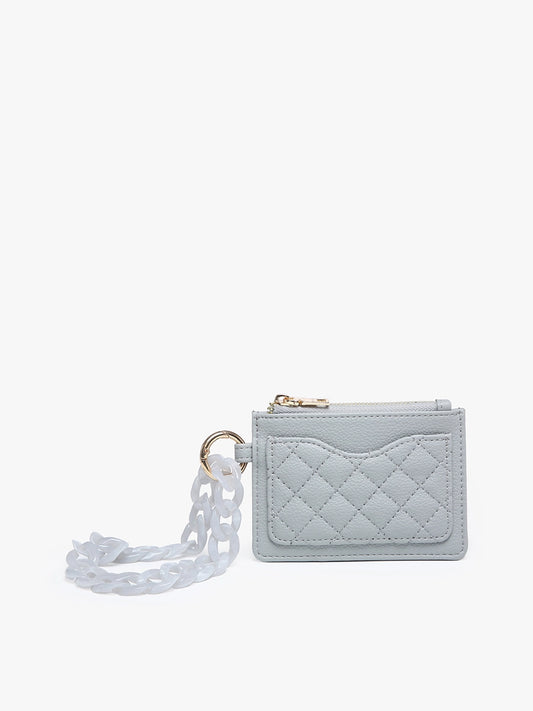 Grey Rhodes Quilted Chain Wristlet Wallet