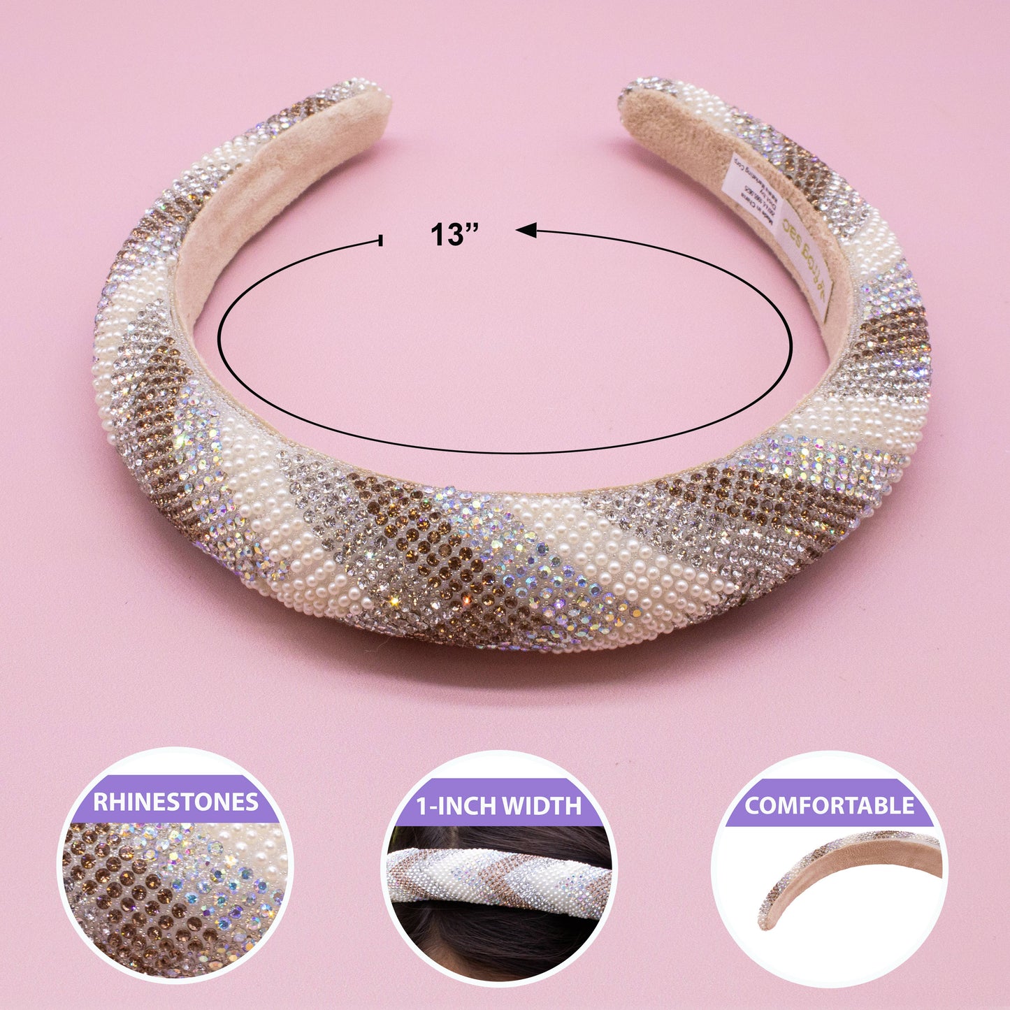 Girl's Chevron Rhinestone Headband